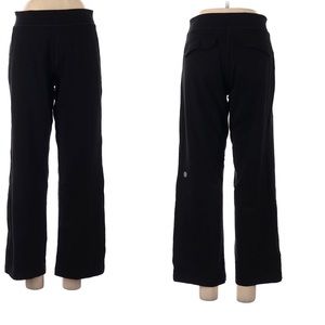Women’s Lululemon wide leg sweatpants.